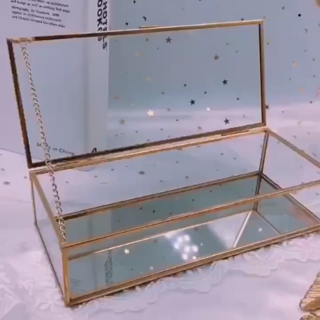 Amazon.com: WHSLILR Vintage Glass Jewelry Box Keepsake Box
